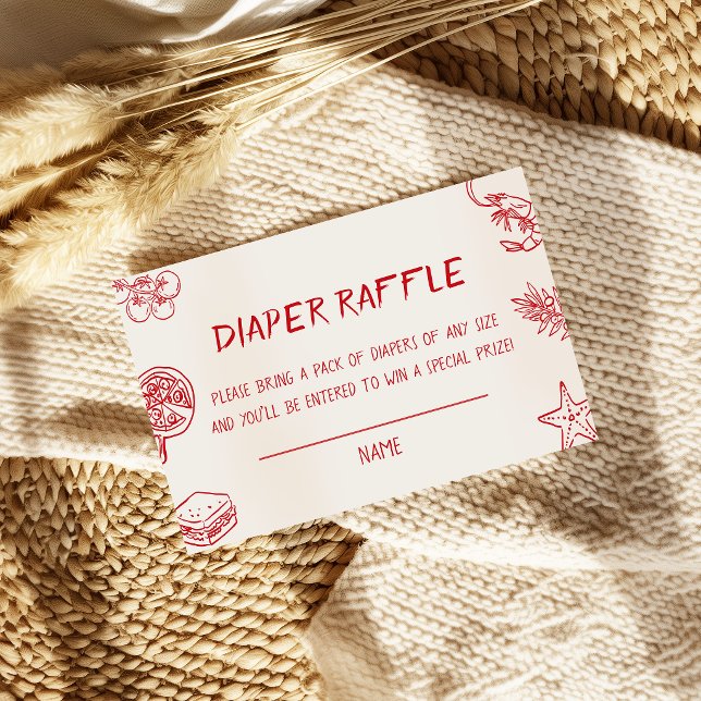 Tarjeta De Recepción Rifa de Pañales Pizza (Subido por el creador)