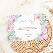 Rifa de pañales rosa azul floral