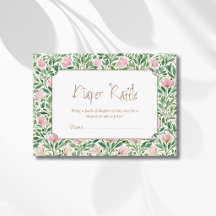 Rifa de pañales rosados vintage con rosas silvestr