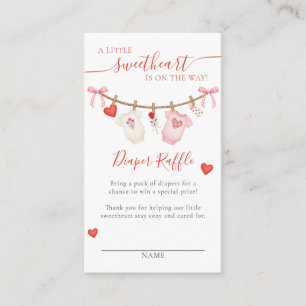 Tarjeta De Recepción Rifa de pañales Sweetheart Clothesline