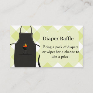 Tarjeta De Recepción Rifa de pañales / toallitas de gingham Parrillada 