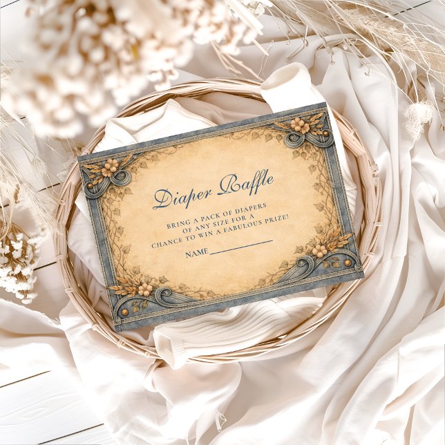 Tarjeta De Recepción Rifra de Pañal de Mezclilla Azul Rústico (Subido por el creador)