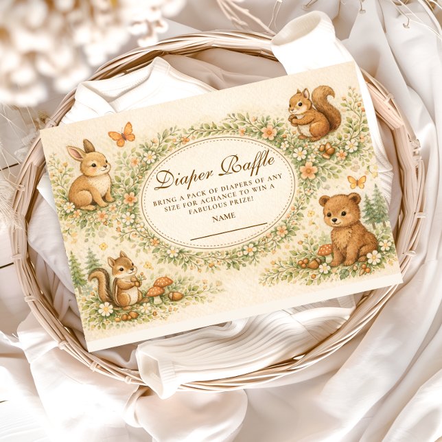 Tarjeta De Recepción Rifra de Pañales para Animales del Bosque de Mader (Subido por el creador)