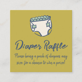 Tarjeta De Recepción Rifra de pañales para Baby Shower Pea Green Doodle