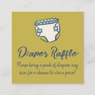Tarjeta De Recepción Rifra de pañales para Baby Shower Pea Green Doodle