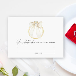 Tarjeta De Recepción Ring Bow Ducha de novia Fecha ideas de noche Fecha