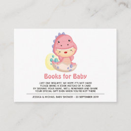 Tarjeta De Recepción Roar es un dinosaurio: Libros de Baby Shower para