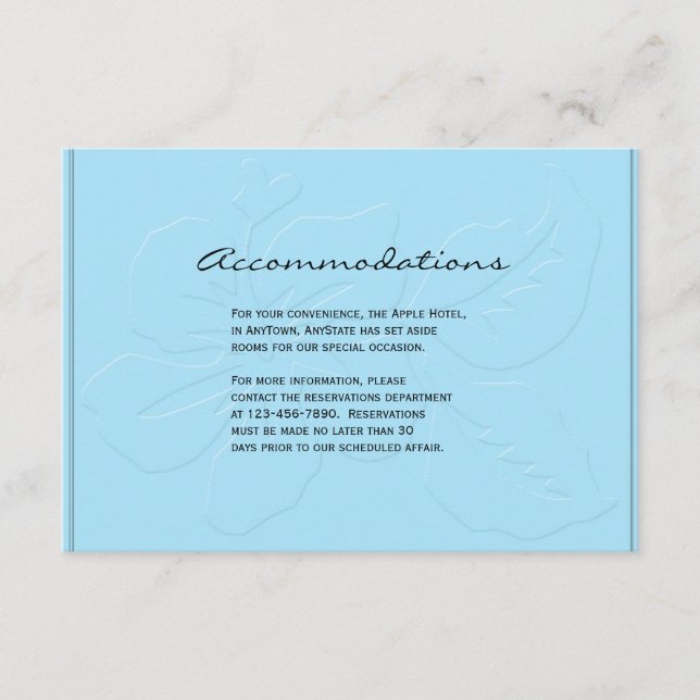 Tarjeta De Recepción Robin Egg Blue Tone en Tone Hibiscus Insert (Anverso)