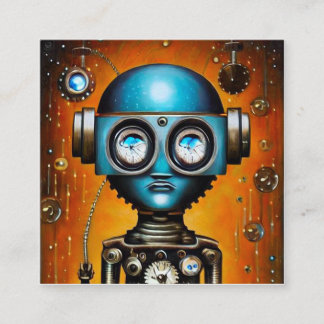 Tarjeta De Recepción Robot retro futurista