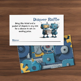 Tarjeta De Recepción Robot se prepara para bebé y libros Diaper Raffle