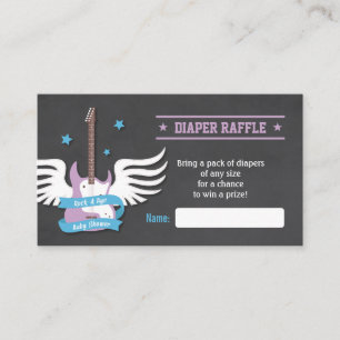 Tarjeta De Recepción Rock de guitarra lilac a Bye Diaper Raffle versión