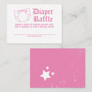Tarjeta De Recepción Rock Rosado N Roll Baby Shower Diaper Raffle