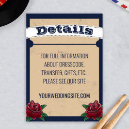 Tarjeta De Recepción Rockabilly Tattoo Boda gótico