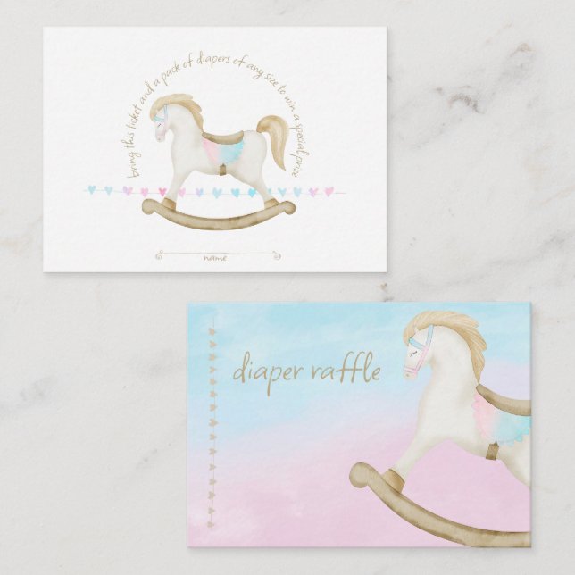 Tarjeta De Recepción Rockefeller Blue Pink Gender Neutral Baby Diaper (Anverso / Reverso)