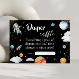 Tarjeta De Recepción Rocket Space Diaper Raffle Card Black Baby Boy