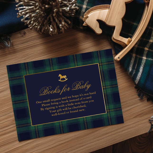 Tarjeta De Recepción Rocking Horse Plaid Baby Shower Books for Baby (Subido por el creador)