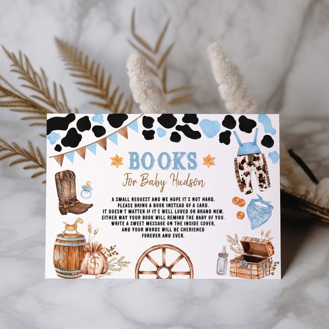 Tarjeta De Recepción Rodeo azul Cowboy Wild West Books para bebé (Subido por el creador)