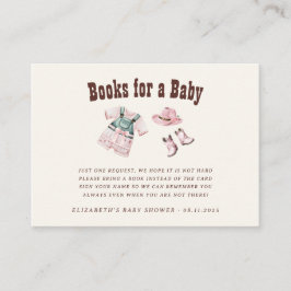 Tarjeta De Recepción Rodeo occidental rosado de niñas de vaca para bebé