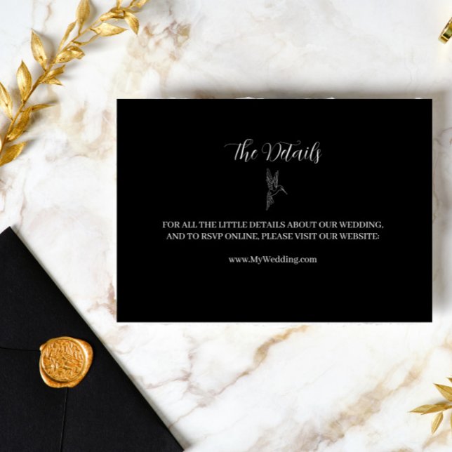 Tarjeta De Recepción ROE Boda simple negro y blanco (Subido por el creador)