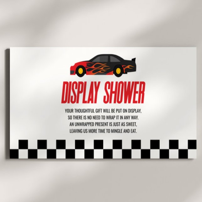 Tarjeta De Recepción Rojo Flame Race Car Baby Shower Display Shower (Subido por el creador)