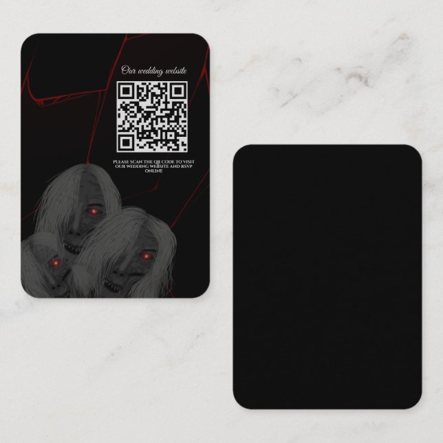 Tarjeta De Recepción Rojo Lightning fantasma gótico negro rojo oscuro m (Anverso / Reverso)