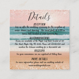 Tarjeta De Recepción Romance a orillas del mar: Elegante playa