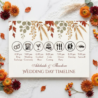 Tarjeta De Recepción Romance de Otoño, Dicha de Otoño | Boda de Marfil 