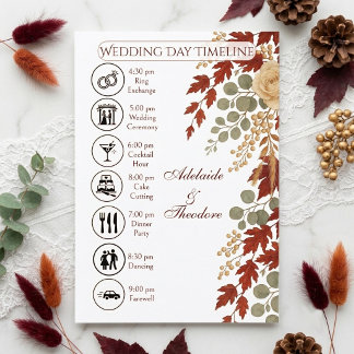 Tarjeta De Recepción Romance de Otoño Felicidad de Otoño | Boda de Marf