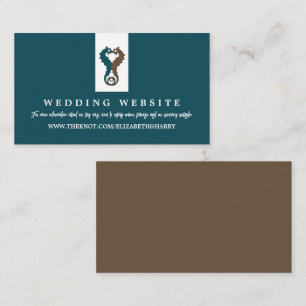 Tarjeta De Recepción Romance del caballito de mar, sitio web de bodas d