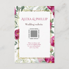 Tarjeta De Recepción Romance eterno Boda de acuarela rosa