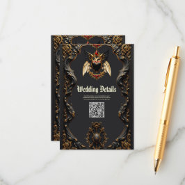 Tarjeta De Recepción Romance gótico, en las sombras del amor.