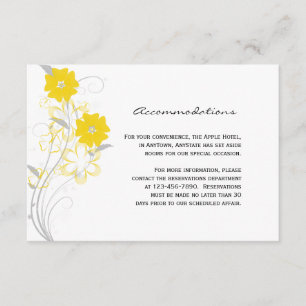 Tarjeta De Recepción Romance incipiente en inserción de Boda amarillo