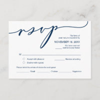 Romance moderno, guión azul de la marina, RSVP de 