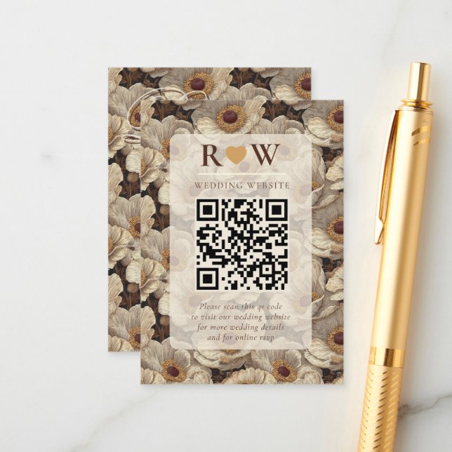 Tarjeta De Recepción Romantic Anemones Accent Backyard Wedding (Anverso/Reverso In Situ)