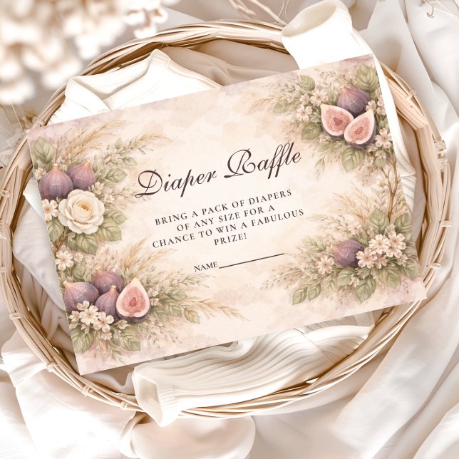 Tarjeta De Recepción Romantic Fig Orchard Diapper Raffle (Subido por el creador)