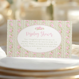 Tarjeta De Recepción Romantic Floral Sage green Display Shower