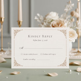 Tarjeta De Recepción Romantic French Heron Wedding Suite RSVP Card