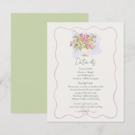 Tarjeta De Recepción Romantic Garden Green Floral Wedding