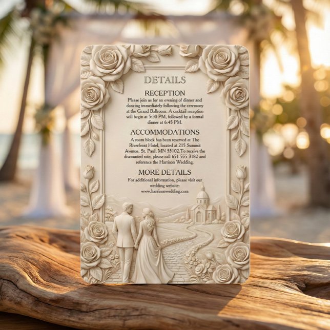 Tarjeta De Recepción Romantic Scenic Chapel Couple (Subido por el creador)
