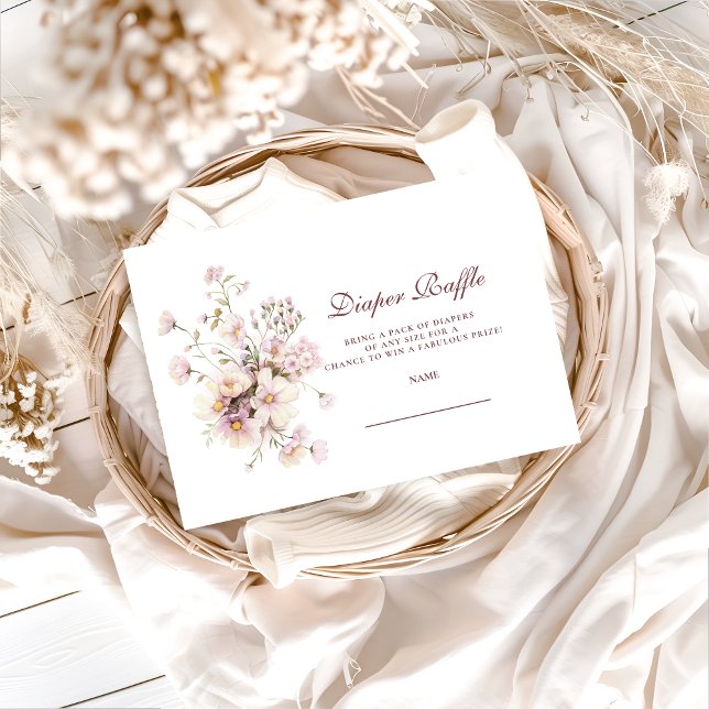 Tarjeta De Recepción Romantic Spring Floral Baby Shower Diapper Raffle (Subido por el creador)