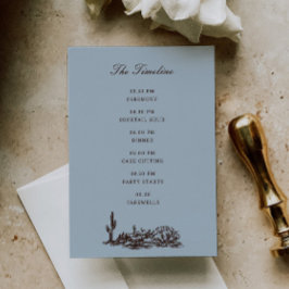 Tarjeta De Recepción Romantic Western Ranch Wedding Timeline