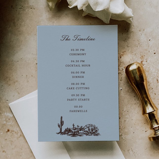 Tarjeta De Recepción Romantic Western Ranch Wedding Timeline (Subido por el creador)