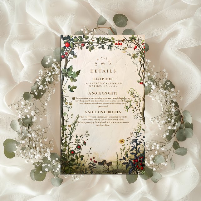Tarjeta De Recepción Romántica Boda de Jardín Silvestre (Subido por el creador)