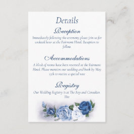 Tarjeta De Recepción Romántico Azul Regencia Gay Silueta Botánica 