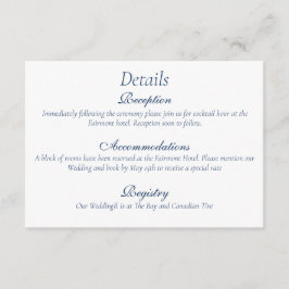 Tarjeta De Recepción Romántico Azul Regencia Silueta Botánica Gay