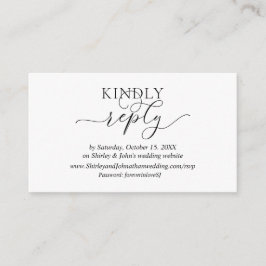 Tarjeta De Recepción Romántico moderno, guión negro, sitio web en línea