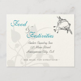 Tarjeta De Recepción Romántico Rústico Colibrí Beso Amor BirdWedding