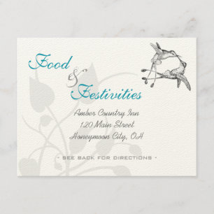 Tarjeta De Recepción Romántico Rústico Colibrí Beso Amor BirdWedding