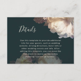 Tarjeta De Recepción Románticos florines elegantes detalles de Boda flo