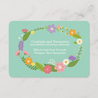 Tarjeta De Recepción Rompecabezas florales de madera singulares Inserta